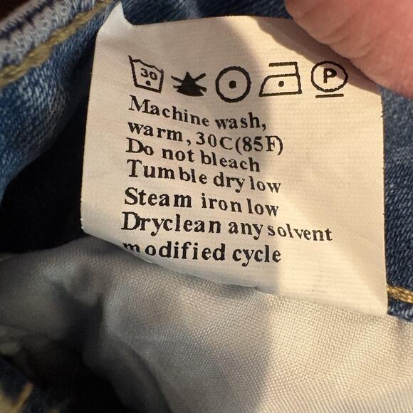 Sidefeel Jeans Womens 12 Light Blue High Rise Straight Leg Double Button Denim - Picture 12 of 13